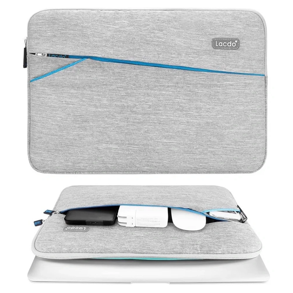 Lacdo 13-13.3 inch Waterproof Gray and Blue Laptop Sleeve